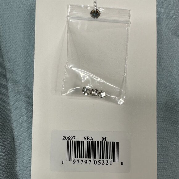 FLAW - NWT Mac Duggal Embellished A-Line Cocktail Dress Seafoam Medium #9867 - Picture 10 of 12